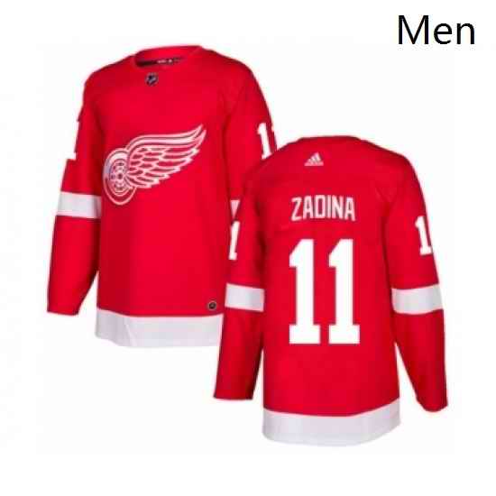 Mens Adidas Detroit Red Wings 11 Filip Zadina Premier Red Home NHL Jersey